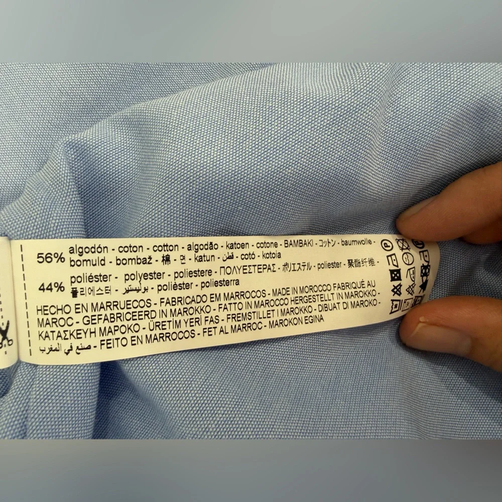 NWOT Zara Sky Blue Casual Button Down Shirt - Picture 8 of 13